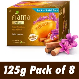 fiama Gel Bar Soap Combo, Golden Sandalwood Oil & Patchouli, 125gx8,For Glowing Skin-picture-19