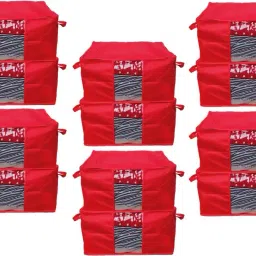 Tiarakrafts Underbed Organiser Non Woven Underbed Storage Bag/Organiser, Extra Large (RED) Poly-canvas Laundry Bag-16