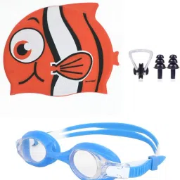 Swimming Cap Goggles Earplugs For Kids Junior Size Combo Set Swimming Kit-picture-29