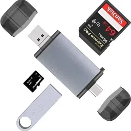 Foxne Point 6 in 1 USB OTG Card Reader Universal Type C OTG TF/SD Card Reader Card Reader-29