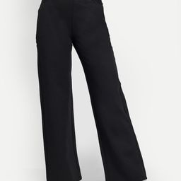 next one Women Straight Fit Black Lycra Blend Trousers-picture-41
