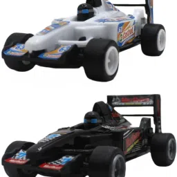 2pc mini formula one racing pull back cars black and white colour-image-23