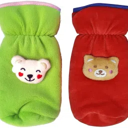 New Born Baby Soft Velvet Feeding Bottle Cover with Attractive Cartoon on The Front Suitable for 240ml (Pack of 2)-image-46