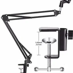 dawnrays Studio Recording Microphone Set, Studio Mic Kit With Adjustable Mic+ Boom Scissor Arm Stand+ Pop Filter XRL To 3.5mm + 3.5mm Audio Splitter (mic set) Microphone image 4