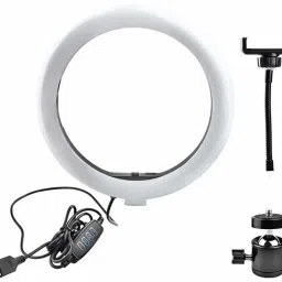 Gentle e kart ® 26cm Round Selfie Stick Photography Ring Light for YouTube,Taka Tak, Insta Reels Video Live Photo Studio Make up, Photoshoot Ring Light 3600 lx Camera LED Light-27