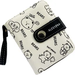 Women Casual, Ethnic, Evening/Party, Formal, Travel, Trendy Black, White Genuine Leather RFID Wallet-image-25