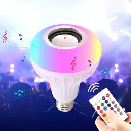 GUGGU Bluetooth Music Bulb Speaker With Remote Control Change Disco light for HomeE209 Smart Bulb image 2