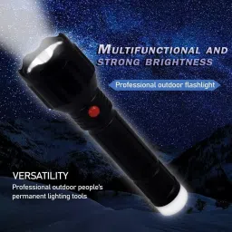 idoleshop Dual Mode Power Full Led Rechargeable Torch Up to 400 Meter Range With Back Light Small Led 5 hrs Torch Emergency Light image 5