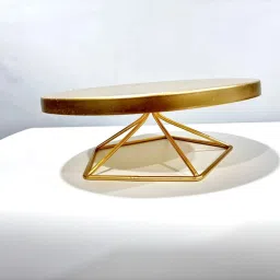 Gold Round Shape Cake Stand Iron and Metal Stand Iron Cake Server-3