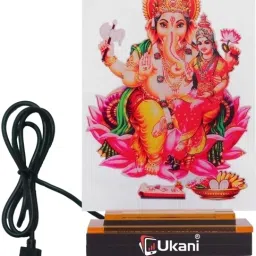 UV Printed USB GOD LAXMI & Ganesha Lamp for Car/Office/Desktop/Gift/Table Top Table Lamp-9