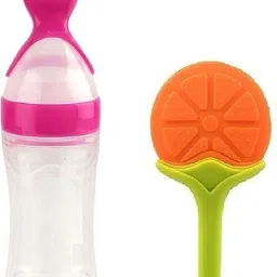 Baby Spoon Feeding Bottle With Fruit Teether for feeding Teether BPA Free - Silicone-image-16