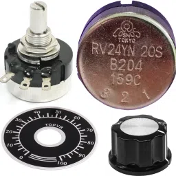 200k Ohm - B204 Potentiometer of RV24YN20S, Dial plate & A-03 knob Rotary Potentiometer-71