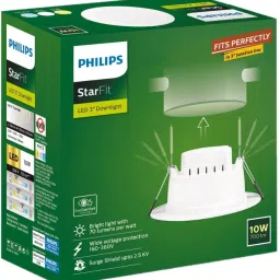 philips Starfit 10 watt Concealed JB LED downlighter ( Cool Day, Pack of 3) Ceiling Light Ceiling Lamp image 4