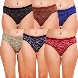 Pack of 6 Women Hipster Multicolor Panty-image-5