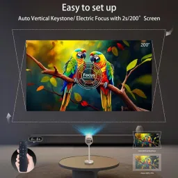 OneXsale Mini Full HD Android 4K Home Theater Portable 130inch Screen Projection Display (1000 lm / 1 Speaker / Remote Controller) Portable Projector image 4