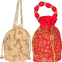 sunesh creation Women Beige, Red Potli-picture-30