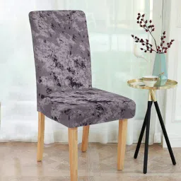 cortina Grey Abstract Polyester 15x19 Inches Stretchable Chair Covers (Pack of 4)-picture-15