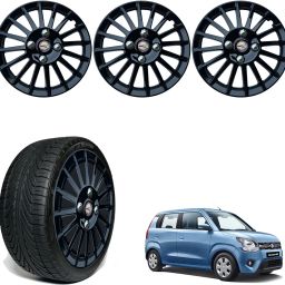Car Wheel cap, Hub Cap 13 Inch Wheel Cover Multi Spike Full Black CS44 Wheel Cover For Maruti WagonR-image-31