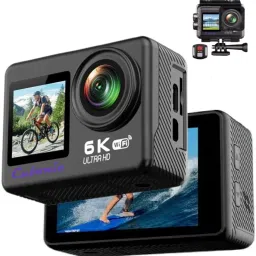 Cubonic 6k 50MP Ultra HD Photo | Remote | Upto 256GB SD Card Support Vlogging Sports and Action Camera-image-3