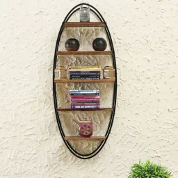 woodenmood Sheesham Wood Wall Shelf In Rustic Finish-picture-26