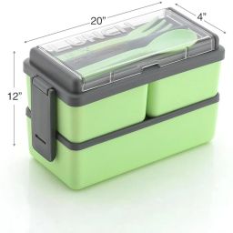 900ml Motivational Water Bottle with Time Marker + Leakproof Bento Lunch Box 3 Containers Lunch Box-image-43