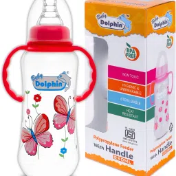 Anti-Colic Slim Neck Baby Feeding Bottle with Handle | BPA Free | 3m+, Butterfly - 250 ml-image-16