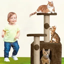 furrlovers Soft Fur Activity 25(Brown) Free Standing Cat Tree image 2