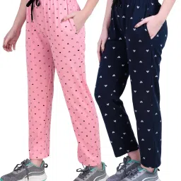 Pack of 2 Women Polka Print Multicolor Track Pants-image-5