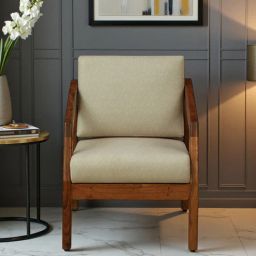woodsworth from pepperfry Clingen Acacia Wood 1 Seater Sofa In Natural Finish-picture-39