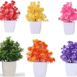 Mini Artificial Plants for Home Decor Bonsai Wild Artificial Plant with Pot-image-8