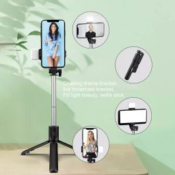 Wanzhow Bluetooth Selfie With Led Light Selfie Stick with LED Fill Light Monopod, Tripod, Tripod Bracket, Tripod Kit image 4