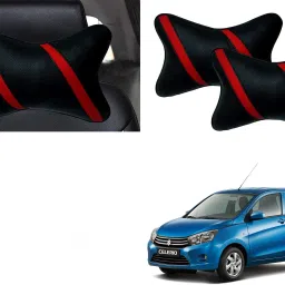 Black, Red Polyester Car Pillow Cushion for Maruti Suzuki-picture-25