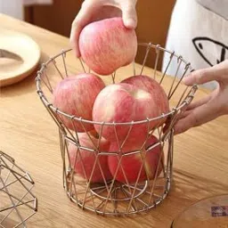 Flexible Kitchen Storage Organizer Adjustable Fruit Basket for Home & Kitchen Steel Fruit & Vegetable Basket-image-69