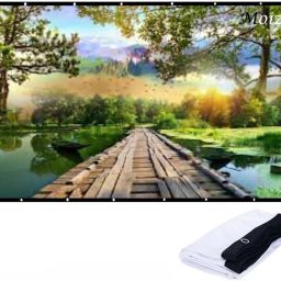 Moiz 70 Inch- 5Ft x 2.8Ft Anti-Creased, Foldable Anti-Light,16:9 4K Eyelet full HD Projector Screen (Width 155 cm x 87 cm Height)-18