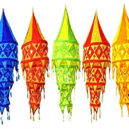 Lantern LAMPSHADE for Indoor and Out Door Decoration Multicolor Cloth Hanging Lantern-image-34