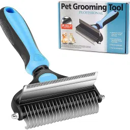 Pet Grooming Brush for Dogs/Cats, 2 in 1 Deshedding Tool& Dematting Undercoat-image-7