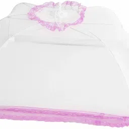 Polyester Kids Baby Crib Mosquito Net with Foldable Umbrella Canopy Design, Color: Pink Mosquito Net-38