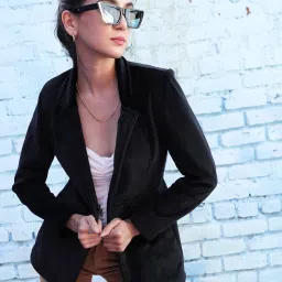 Women Solid Double Breasted Casual Blazer-image-86