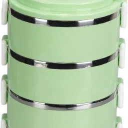 STYLISH BPA FREE LEAK PROOF STAINLESS STEEL 4 LAYER QUARDRUPLE LEAK PROOF LUNCH BOX 4 CONTAINER LUNCH BOX (2800ML ) 4 Containers Lunch Box-1