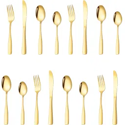 Aurum Gold Silverware Set | 20-Pcs Flatware for Home, Restaurant & Gifting Stainless Steel Cutlery Set-image-50