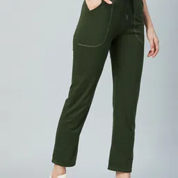 blinkin Women Solid Dark Green Track Pants-picture-45