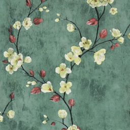 Floral & Botanical Green Wallpaper-11