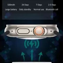 DOPEWOPE T800 Ultra Bluetooth Calling, AI Voice Heart Rate Touchscreen Smartwatch image 4