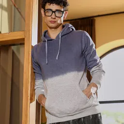 campus sutra Men Full Sleeve Dyed Hooded Sweatshirt-picture-30