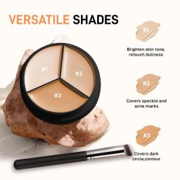 morbee Concealer Contour Palette Brush,3 In 1 Color Correcting Highlight ConcealerC15 Concealer image 3