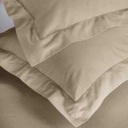 maspar Beige Check 200 TC Cotton King Size Bed Sheet with 2 Pillow Covers 24 Collection-picture-0