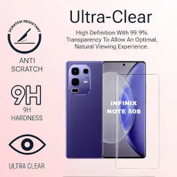 foxxor experience excellence Tempered Glass Guard for Infinix Note 50S Temper Glass Edge To Edge Full Coverage Screen Guard For Infinix Note 50S 5G Tempered Glass image 3