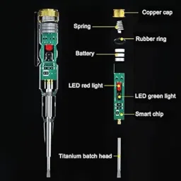 divinext Voltage Tester Pen Power Voltage Electricity Test Pencil with LED Light Digital Voltage Tester image 2