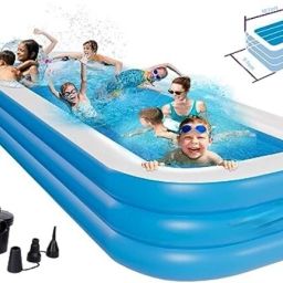 D Rectangular Swimming Tub for Kids and Adults for House Outdoor Garden, 10 Feet Inflatable Swimming Pool-13