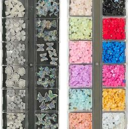 1 Set White Bow and Flowers and 1 Set 3d Flower Nail Art-image-49